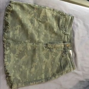 Denim camouflage skirt